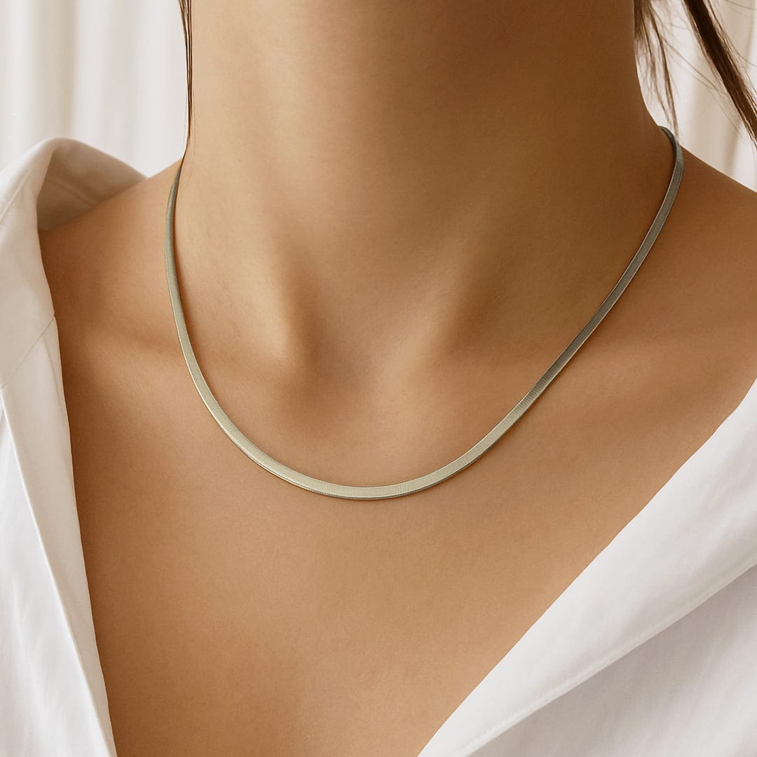 COLLAR FLAT SNAKE - SILVER - WATERPROOF