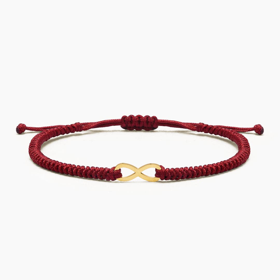 PULSERA HILO INFINIDAD - BORGOÑA - HOMBRE