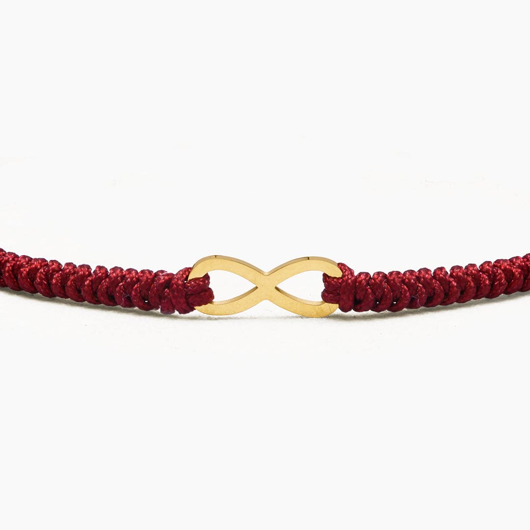 PULSERA HILO INFINIDAD - BORGOÑA - HOMBRE