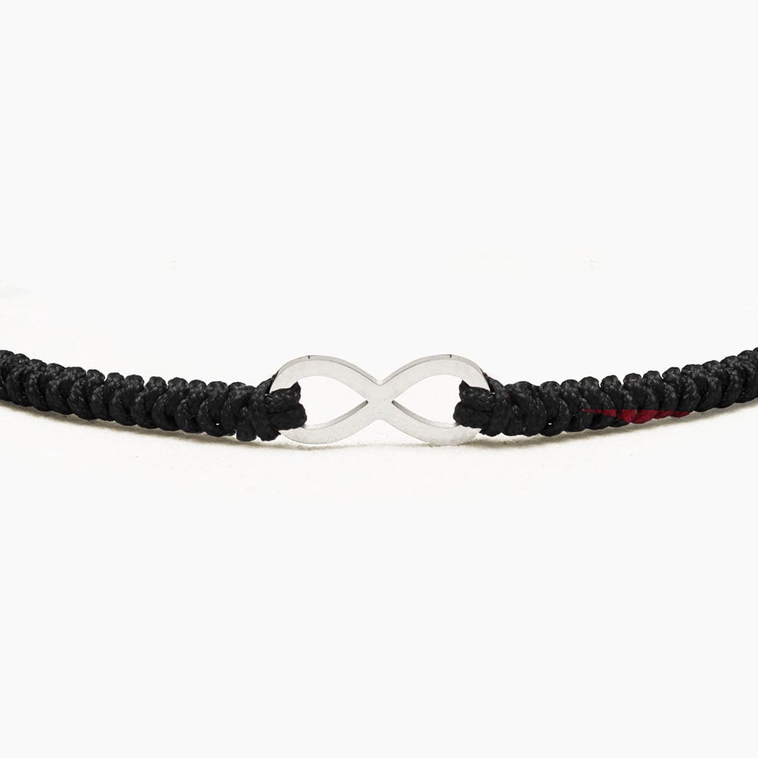 PULSERA HILO INFINITY PLATA 925 - BLACK - HOMBRE