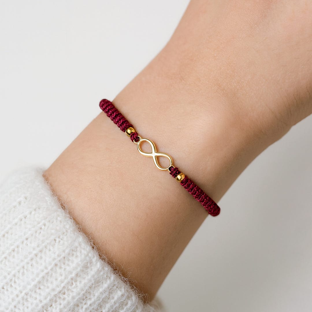 PULSERA HILO INFINIDAD - BORGOÑA