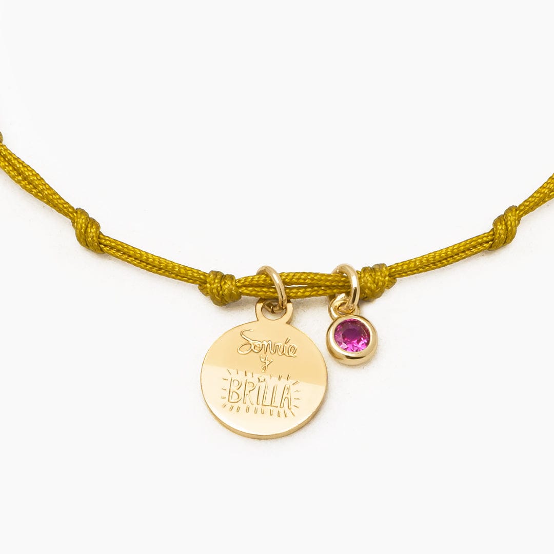 PULSERA HILO SONRIE Y BRILLA - VERDE OASIS