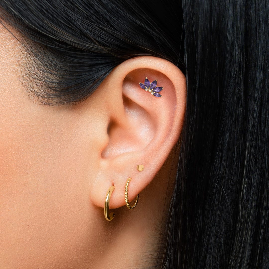 ALMUDENA LILA PIERCING TITANIO - GOLD - WATERPROOF