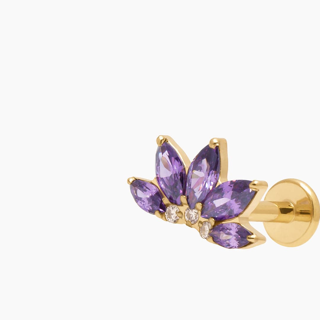 ALMUDENA LILA PIERCING TITANIO - GOLD - WATERPROOF