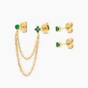 SET ARETES MILEVA VERDE - WATERPROOF