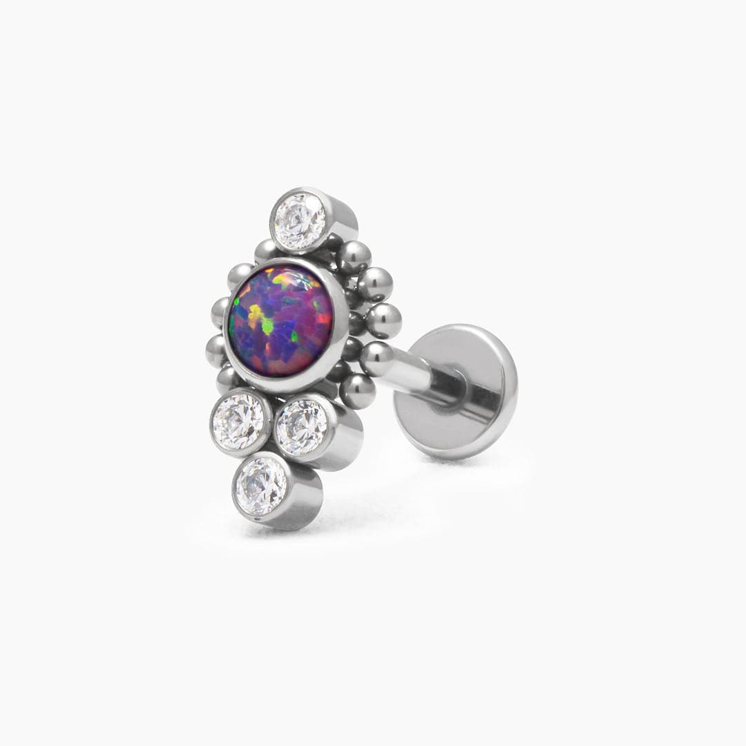 ARLA PIERCING TITANIO - OPAL PURPURA - WATERPROOF