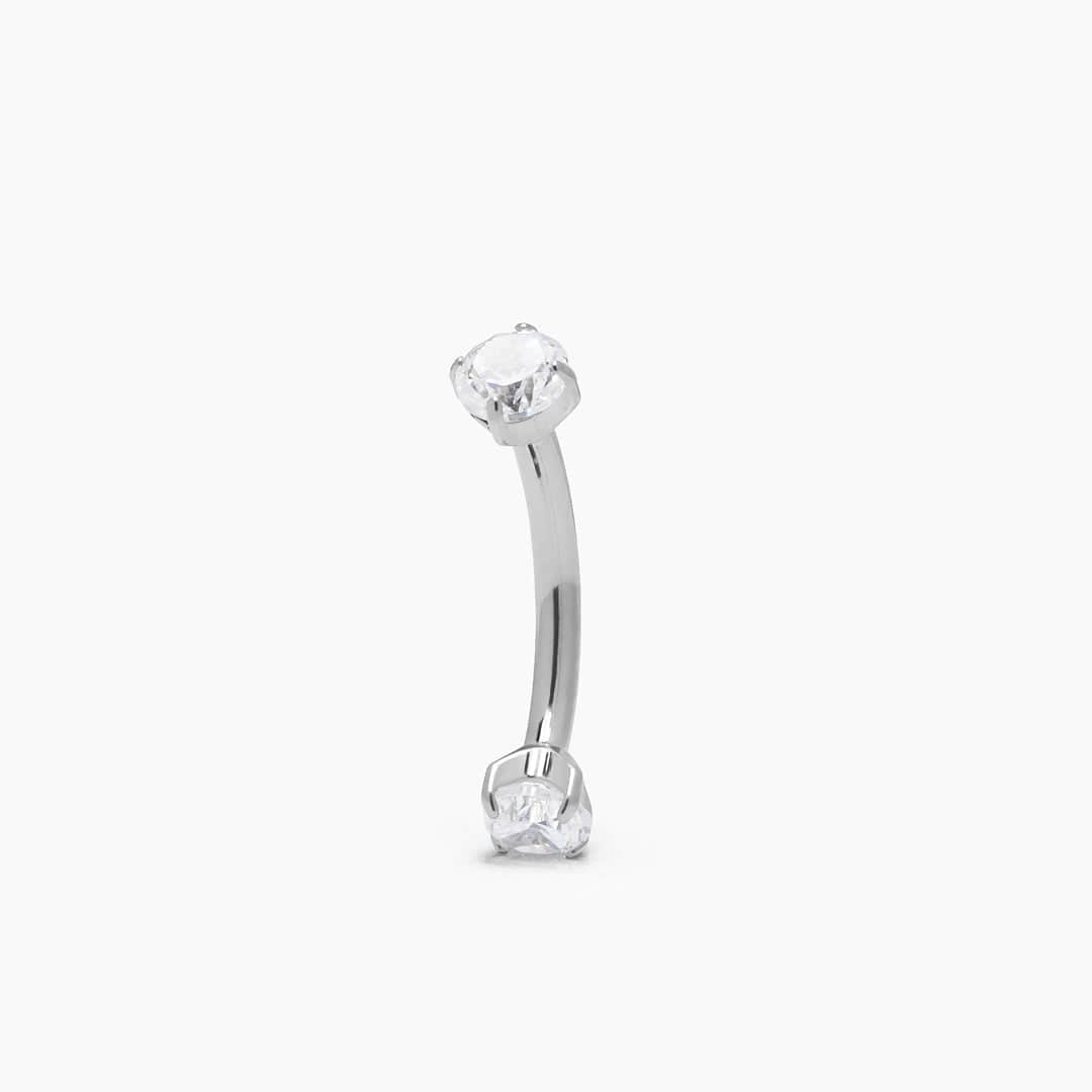 AURORA PIERCING TITANIO SILVER - BARBELL CURVO 8MM