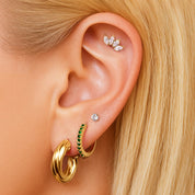 ARETES PUNTO DE LUZ TITANIO GOLD -  WATERPROOF