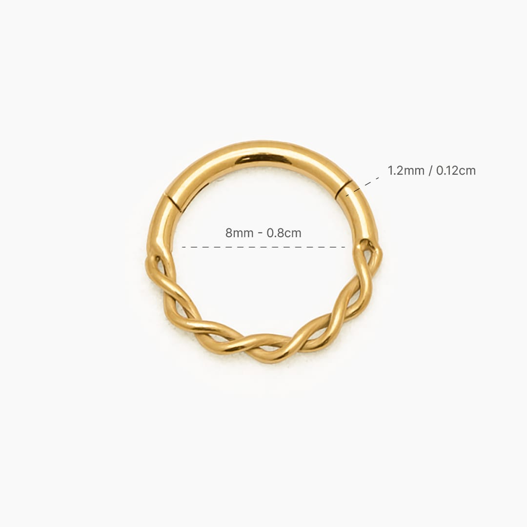 CALI PIERCING TITANIO GOLD 1.2X8mm - WATERPROOF