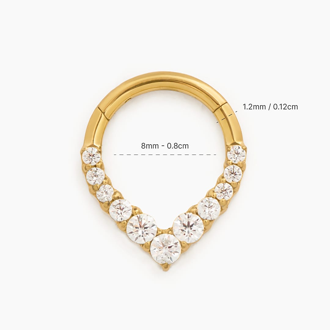 LIA PIERCING TITANIO GOLD 8mm - WATERPROOF