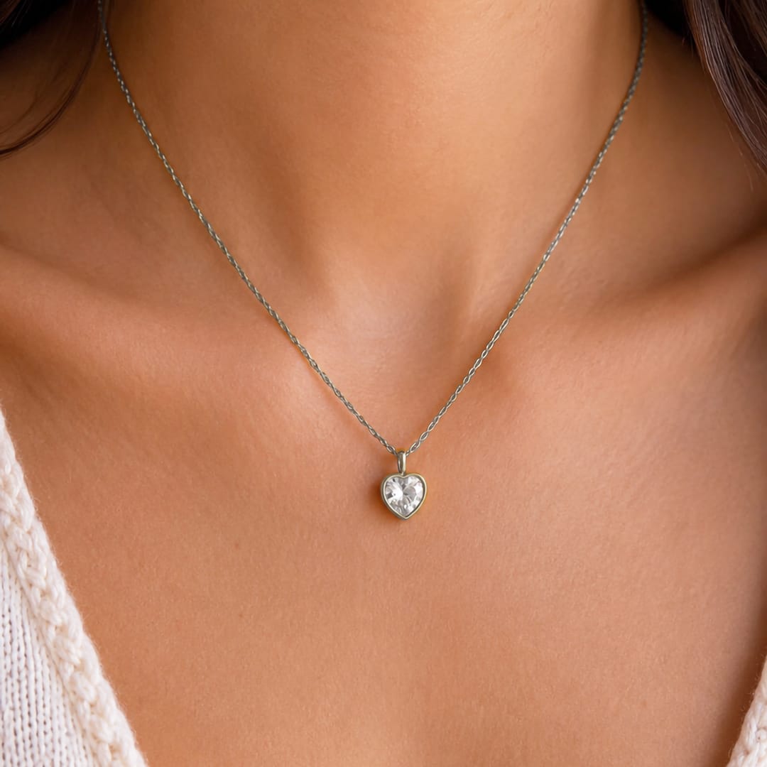 COLLAR CUORE SILVER - WATERPROOF