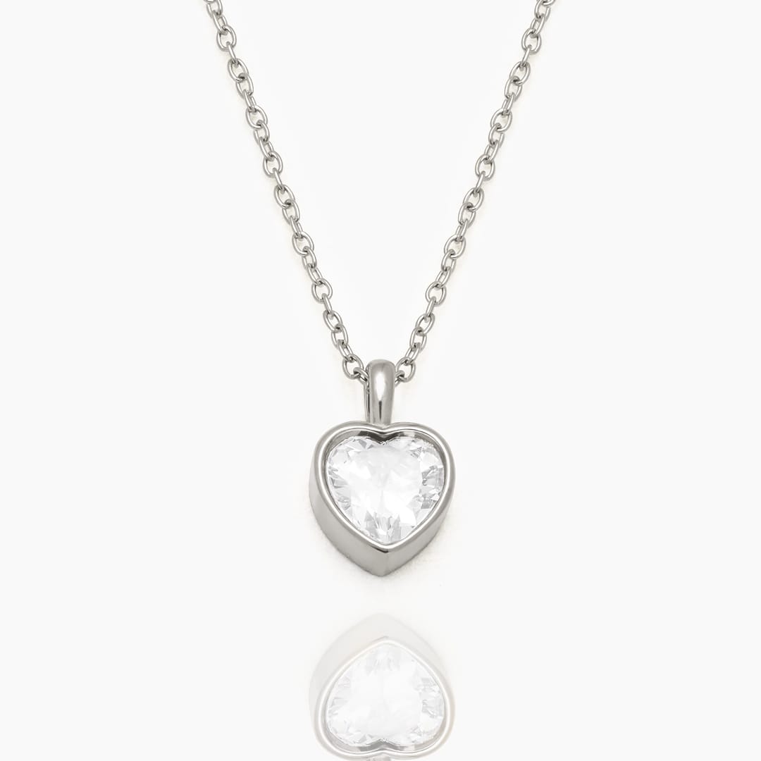 COLLAR CUORE SILVER - WATERPROOF