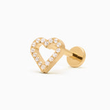 CUORE PIERCING TITANIO - GOLD - WATERPROOF
