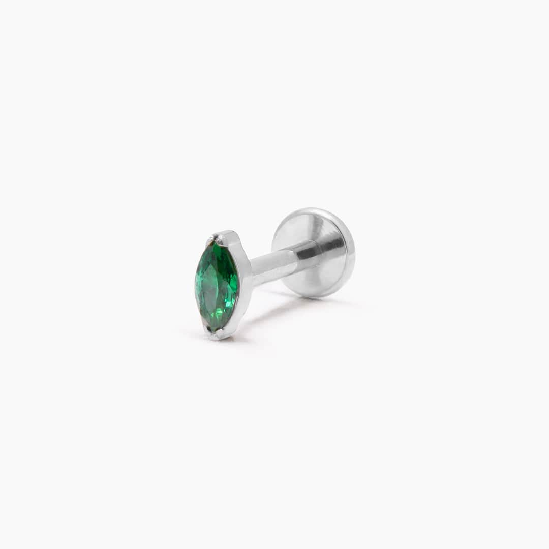 DAMLA PIERCING TITANIO - ESMERALDA SILVER - WATERPROOF