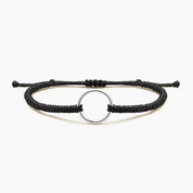 PULSERA HILO DHARMA PLATA 925- BLACK - HOMBRE