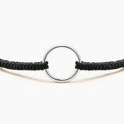 PULSERA HILO DHARMA PLATA 925- BLACK - HOMBRE
