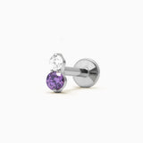 DUALIS PIERCING TITANIO LILA - SILVER - WATERPROOF