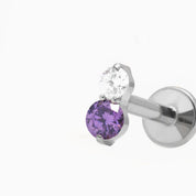 DUALIS PIERCING TITANIO LILA - SILVER - WATERPROOF