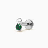 DUALIS PIERCING TITANIO VERDE - SILVER - WATERPROOF