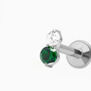 DUALIS PIERCING TITANIO VERDE - SILVER - WATERPROOF