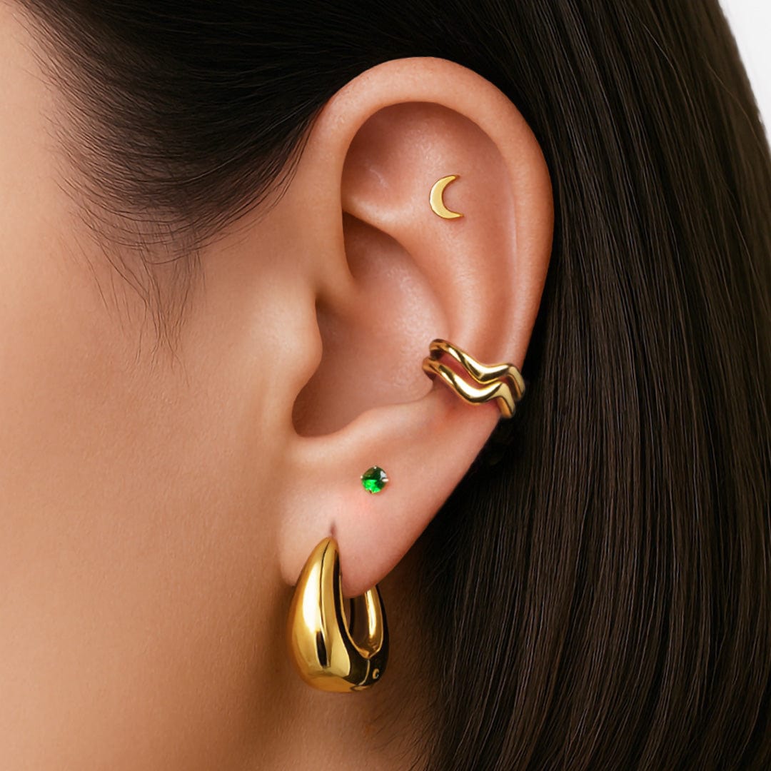 LUNA PIERCING TITANIO - GOLD - WATERPROOF