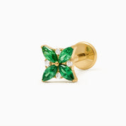 SILENE PIERCING TITANIO VERDE - GOLD - WATERPROOF