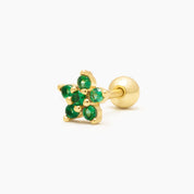 FLOR PIERCING VERDE - PLATA925