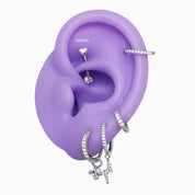 AURORA PIERCING TITANIO SILVER - BARBELL CURVO 8MM