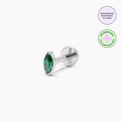 DAMLA PIERCING TITANIO - ESMERALDA SILVER - WATERPROOF