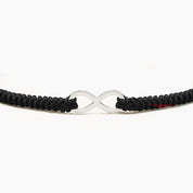 PULSERA HILO INFINITY PLATA 925 - BLACK - HOMBRE