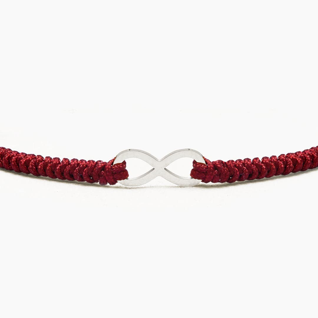 PULSERA HILO INFINITY PLATA 925 - BORGOÑA - HOMBRE