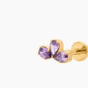 IRIS PIERCING TITANIO GOLD - LILA - WATERPROOF