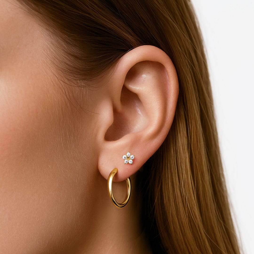 ARETES JAZMIN TITANIO GOLD -  WATERPROOF
