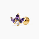 LOTUS PIERCING TITANIO LILA - GOLD - WATERPROOF