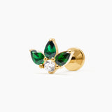 LOTUS PIERCING TITANIO VERDE - GOLD - WATERPROOF