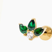 LOTUS PIERCING TITANIO VERDE - GOLD - WATERPROOF