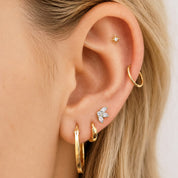 LOTUS PIERCING TITANIO WHITE - GOLD - WATERPROOF