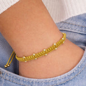 PULSERA LUCIANA VERDE OLIVO DORADO