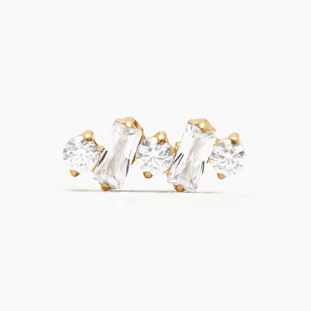 LYRIS WHITE PIERCING TITANIO - GOLD - WATERPROOF