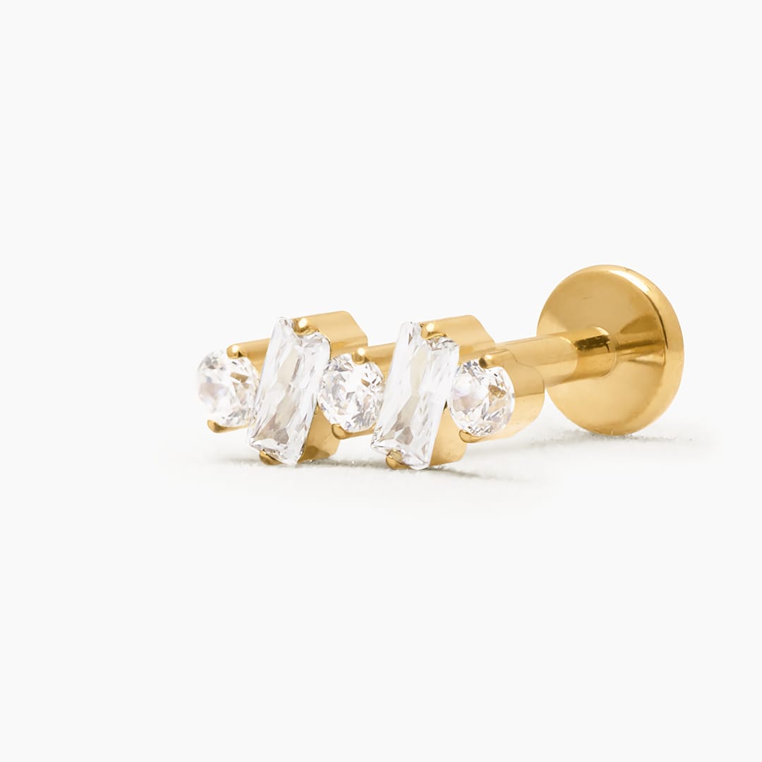 LYRIS WHITE PIERCING TITANIO - GOLD - WATERPROOF