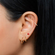 ZOE ROJO CORAL PIERCING TITANIO - GOLD - WATERPROOF