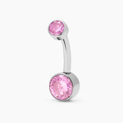 MAISSA PIERCING ROSA TITANIO SILVER - NAVEL 10MM WATERPROOF