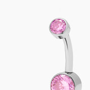 MAISSA PIERCING ROSA TITANIO SILVER - NAVEL 10MM WATERPROOF