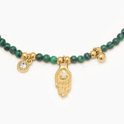 PULSERA MANO HAMSA VERDE - WATERPROOF
