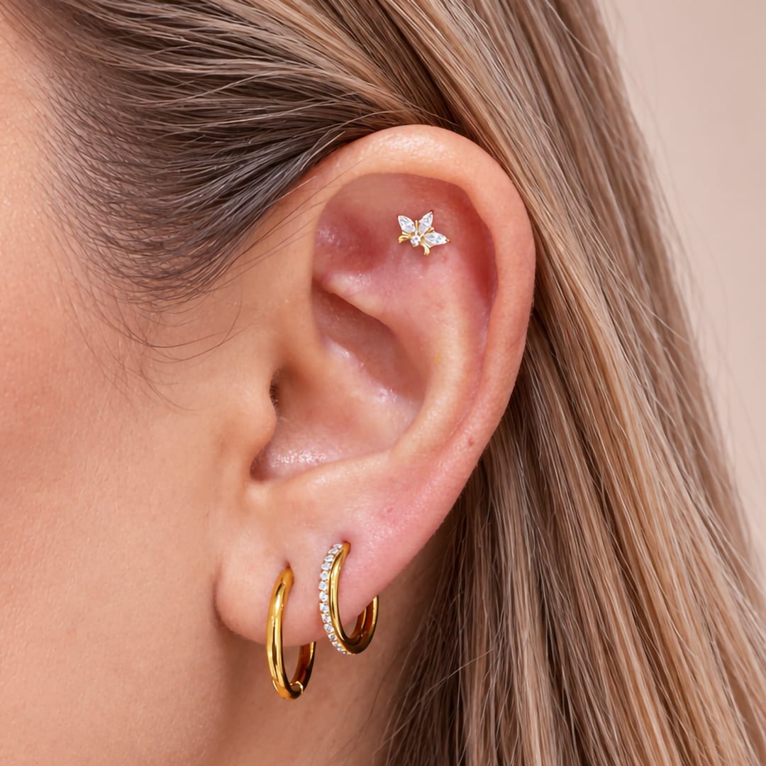 CORONA PIERCING TITANIO - GOLD - WATERPROOF