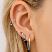 DUALIS PIERCING TITANIO LILA - SILVER - WATERPROOF