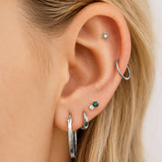 DUALIS PIERCING TITANIO VERDE - SILVER - WATERPROOF