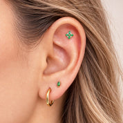 SILENE PIERCING TITANIO VERDE - GOLD - WATERPROOF