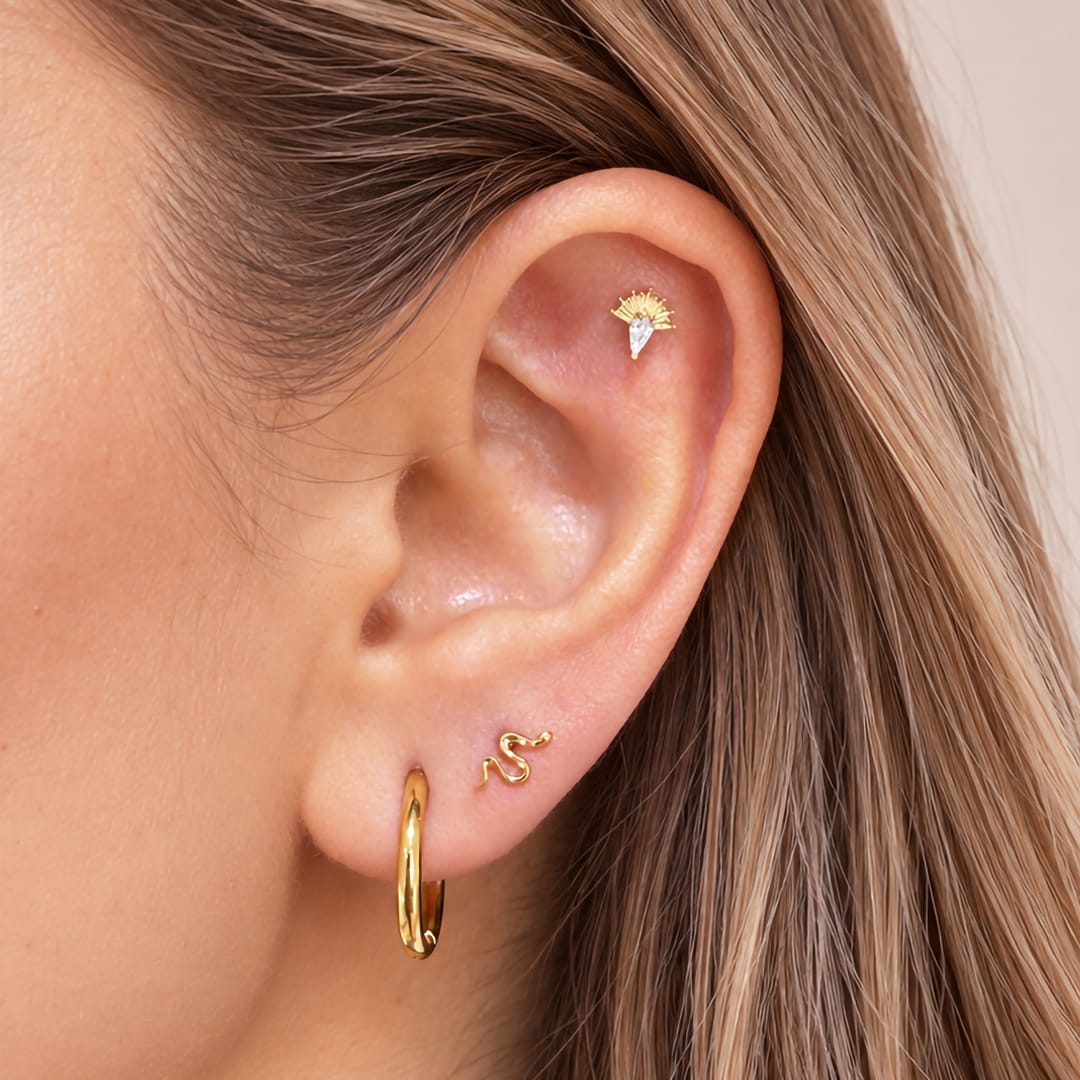 FRIDA PIERCING TITANIO - GOLD - WATERPROOF