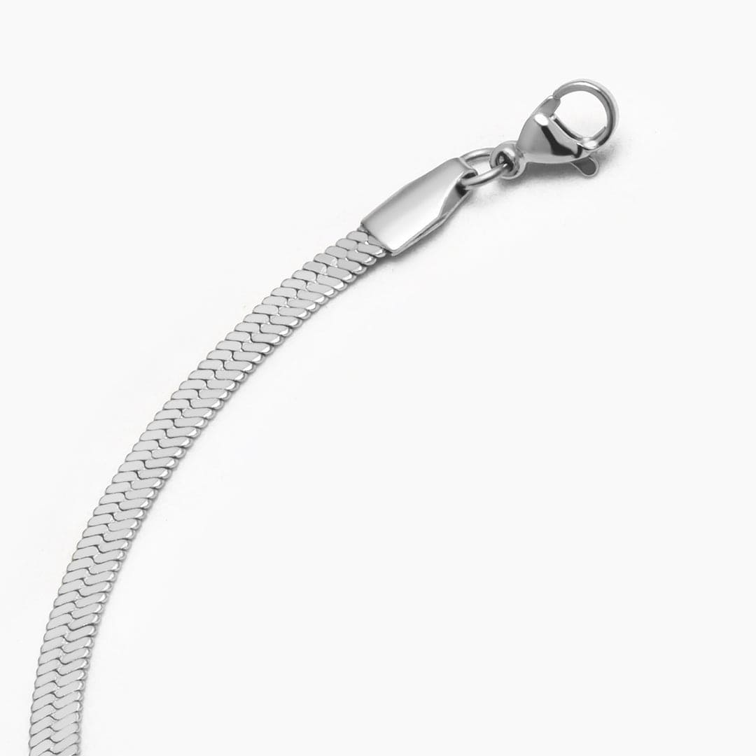 COLLAR FLAT SNAKE - SILVER - WATERPROOF